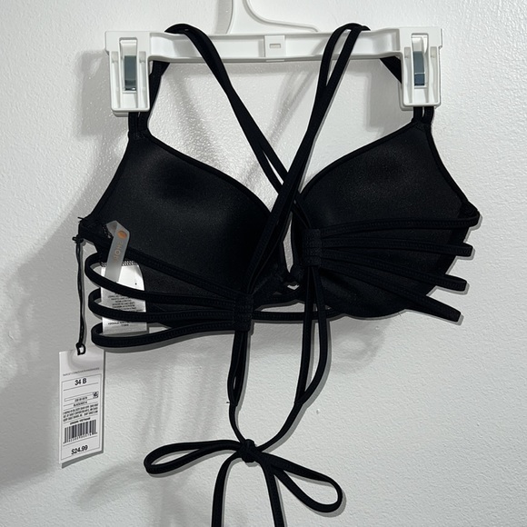 Women's Push-Up Double Strap Bikini Top - Shade & Shore Black 34B - Picture 2 of 2
